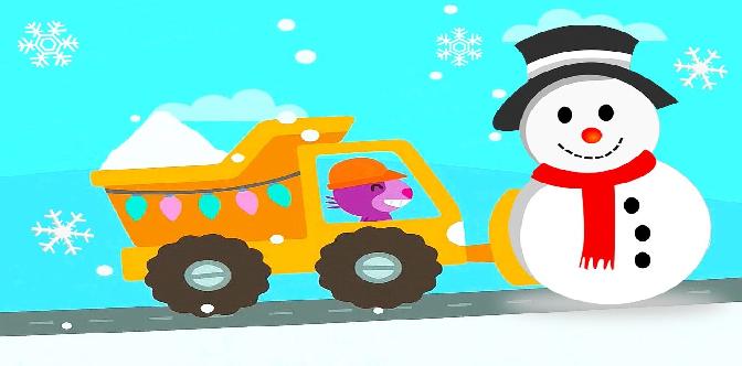 Новогодние Машинки Саго Мини для детей и строительство снежного замка. Новый Год и Машины Sago Mini смотреть
