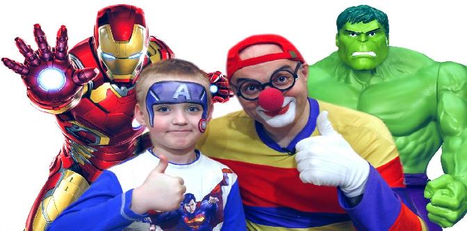 AVENGERS Капитан Америка - Аквагрим для детей. Мстители и Клоун Дима смотреть