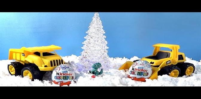 Машинки CAT(Caterpillar) - готовятся к Новому Году. Toy Trucks.