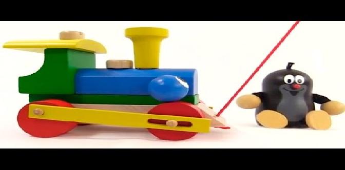 Мультфильм про Кротика - Собираем поезд - Учим цвета - Конструктор для детей смотреть