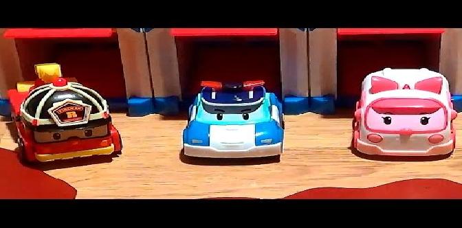 Мультфильмы про машинки - игрушечные машинки Робокар Поли - автомойка смотреть
