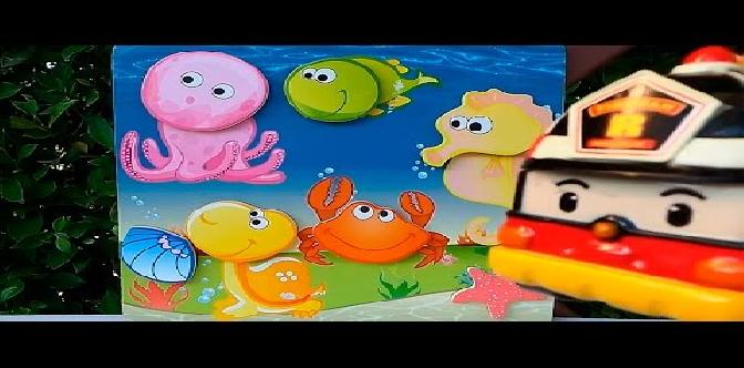 Пожарная машина Рой и развивающие игрушки - Пазл морские жители - Развивающее видео для детей смотреть