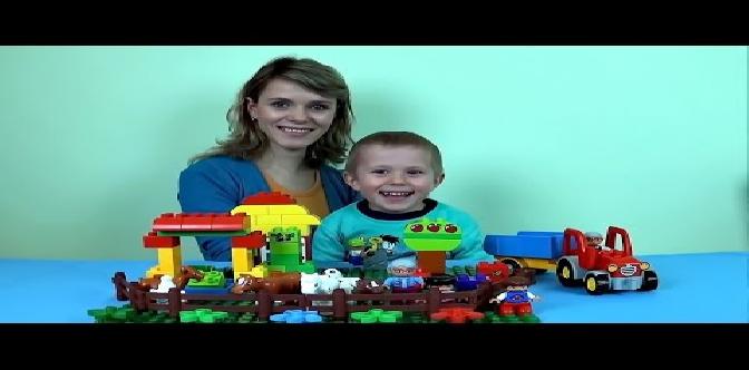 Развивающее видео Lego трактор и ферма с животными - детский канал Носики Курносики