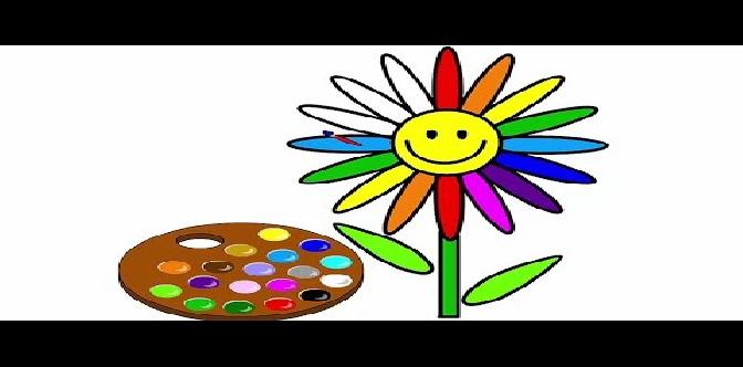 Развивающий мультфильм - раскрасим цветочек красками. Сartoon flower